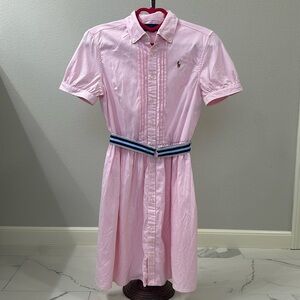 Ralph Lauren Belted Cotton Oxford Shirt Dress